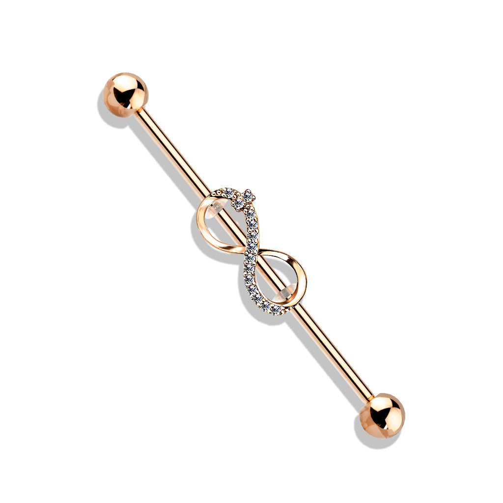 Paved Infinity 316L Surgical Steel Industrial Barbells